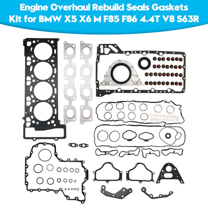 2014-2019 F86 / S63R  BMW X6 M 11127614700 11127614701 Engine Overhaul Rebuild Seals Gaskets Kit F85 F86 4.4T V8 S63R