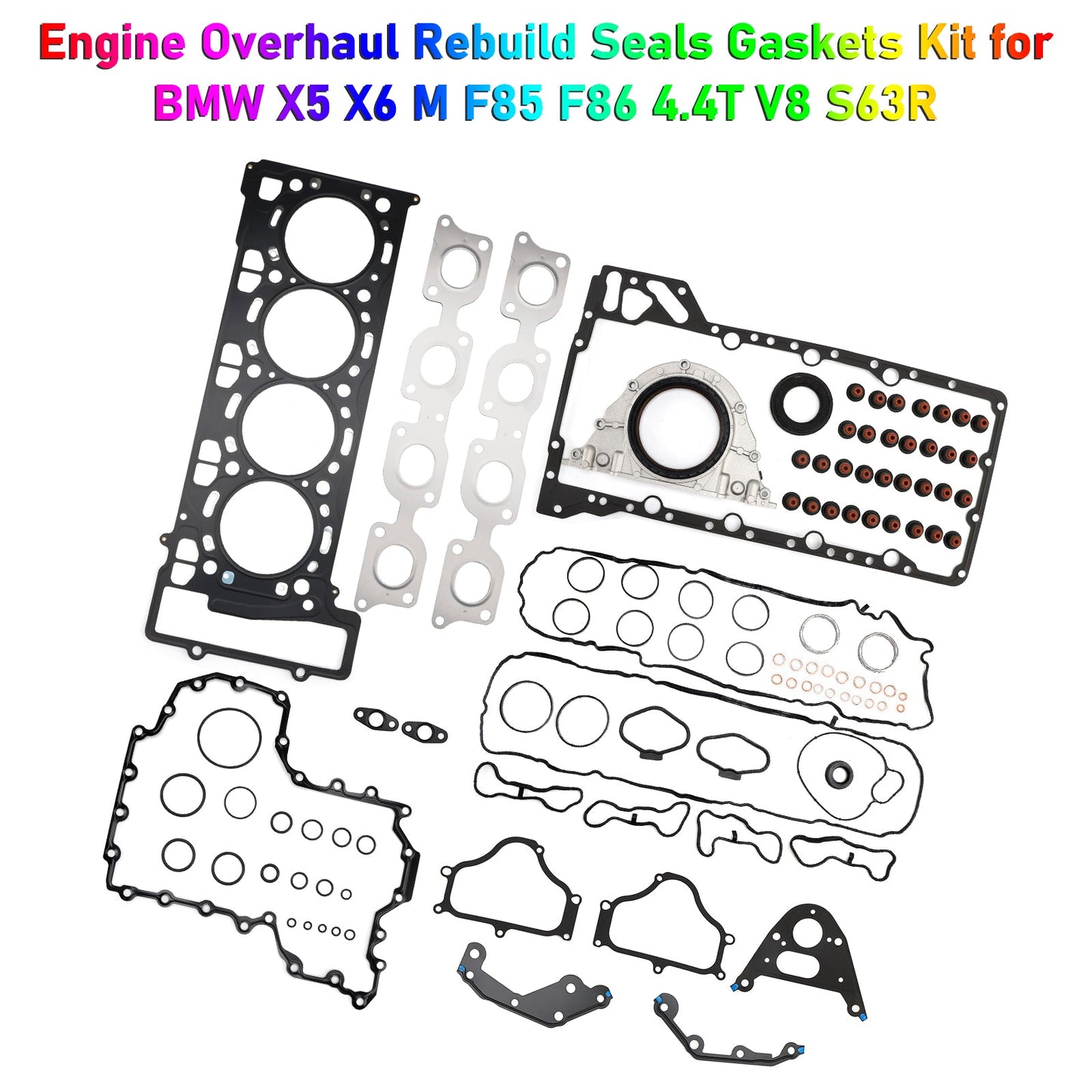 2014-2018 F85 / S63R  BMW X5 M  11127614700 11127614701 Engine Overhaul Rebuild Seals Gaskets Kit F85 F86 4.4T V8 S63R