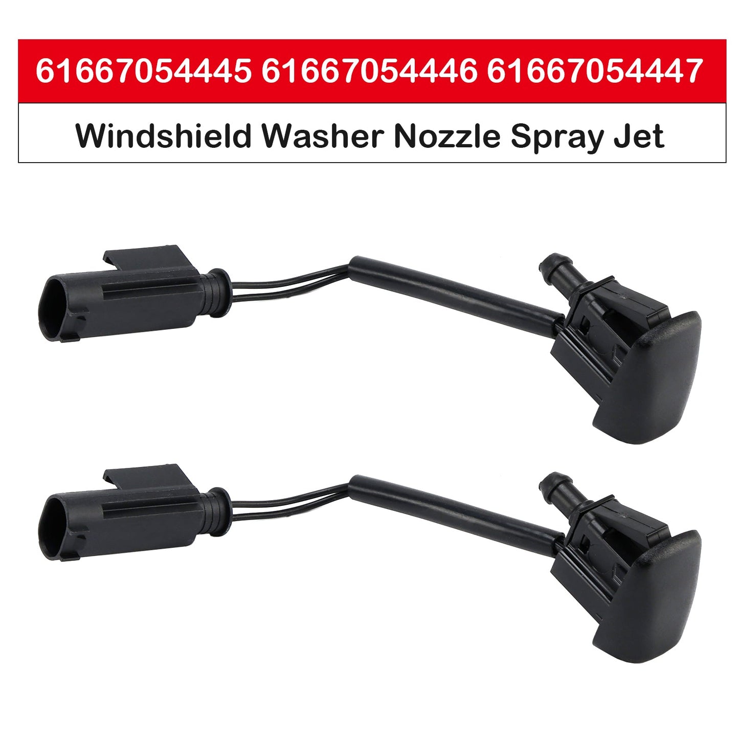 61667054445 BMW E63 E64 645Ci 650i 2pcs Windshield Washer Nozzles Spray Jet