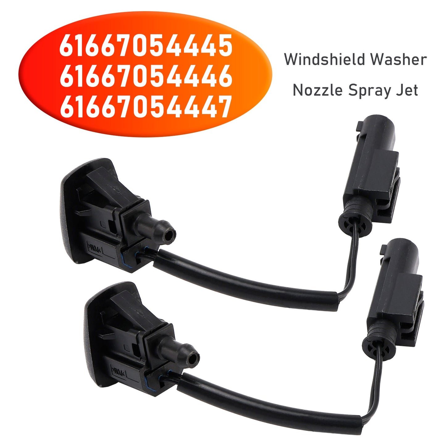 61667054445 BMW E63 E64 645Ci 650i 2pcs Windshield Washer Nozzles Spray Jet