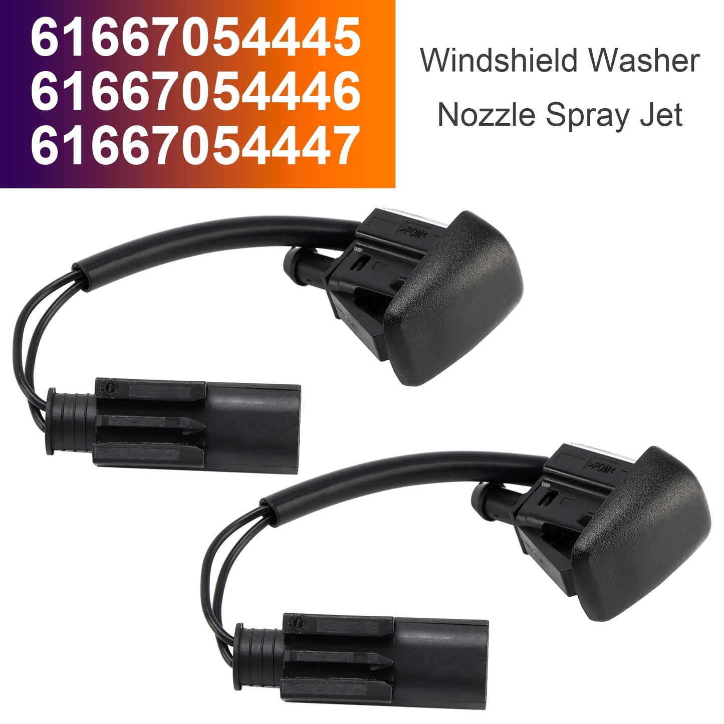 61667054445 BMW E63 E64 645Ci 650i 2pcs Windshield Washer Nozzles Spray Jet