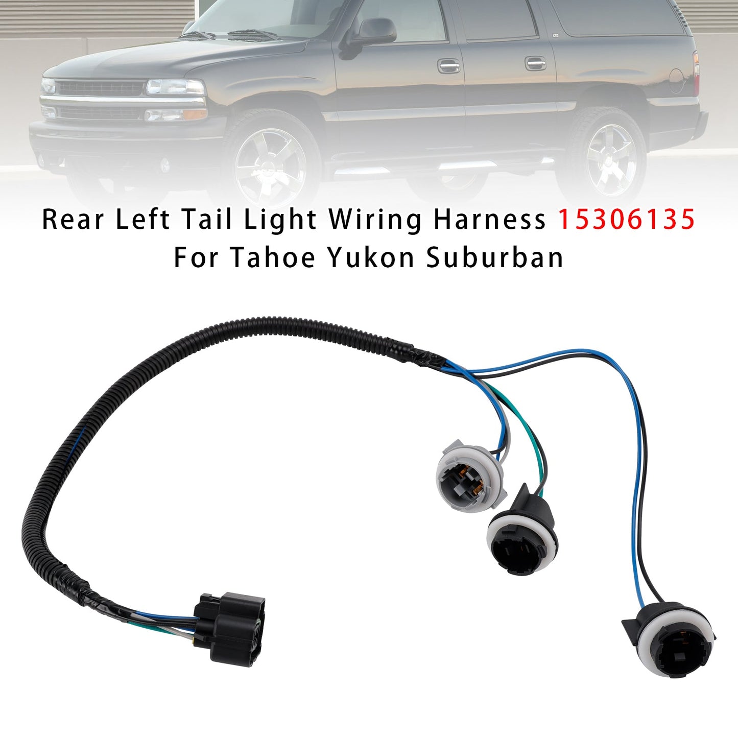 2000-2006 Suburban 1500 2500 Tahoe Yukon XL 1500 2500 15306135 Rear Left Tail Light Wiring Harness
