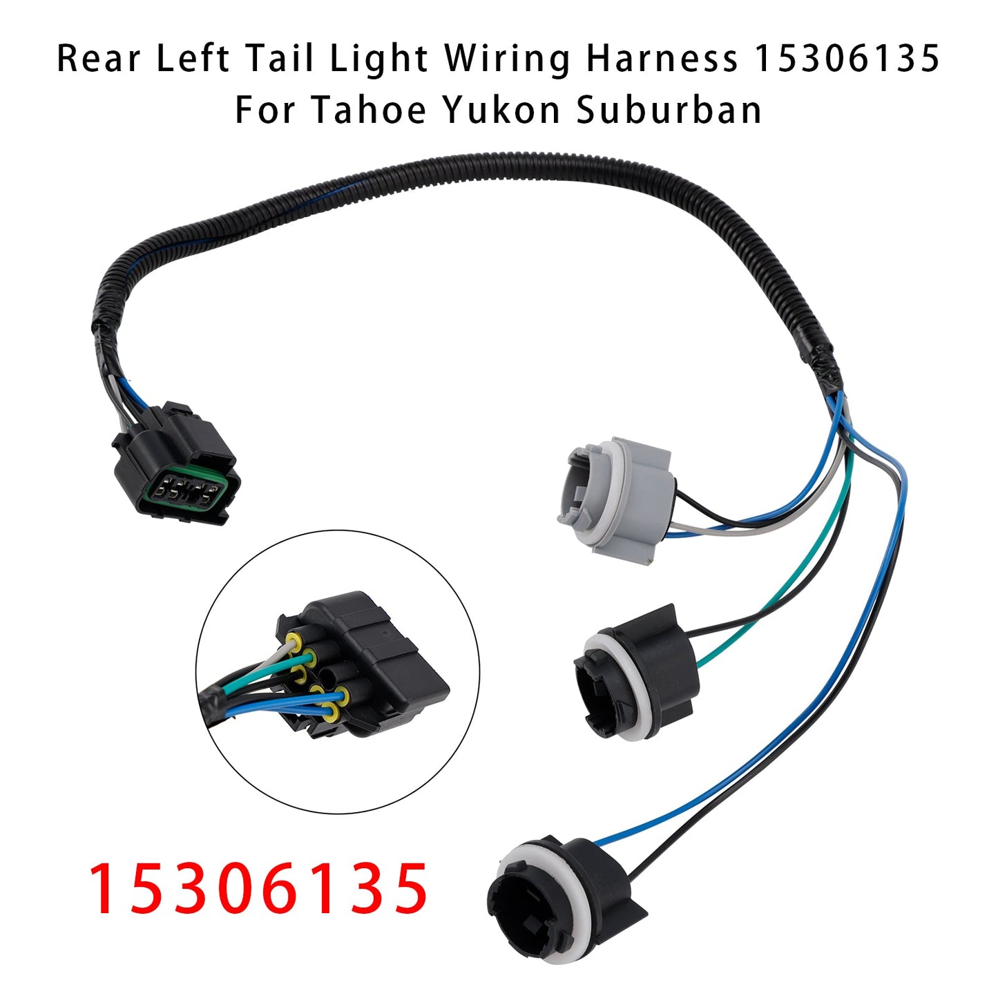 Tahoe Yukon Suburban 15306135 Rear Left Tail Light Wiring Harness