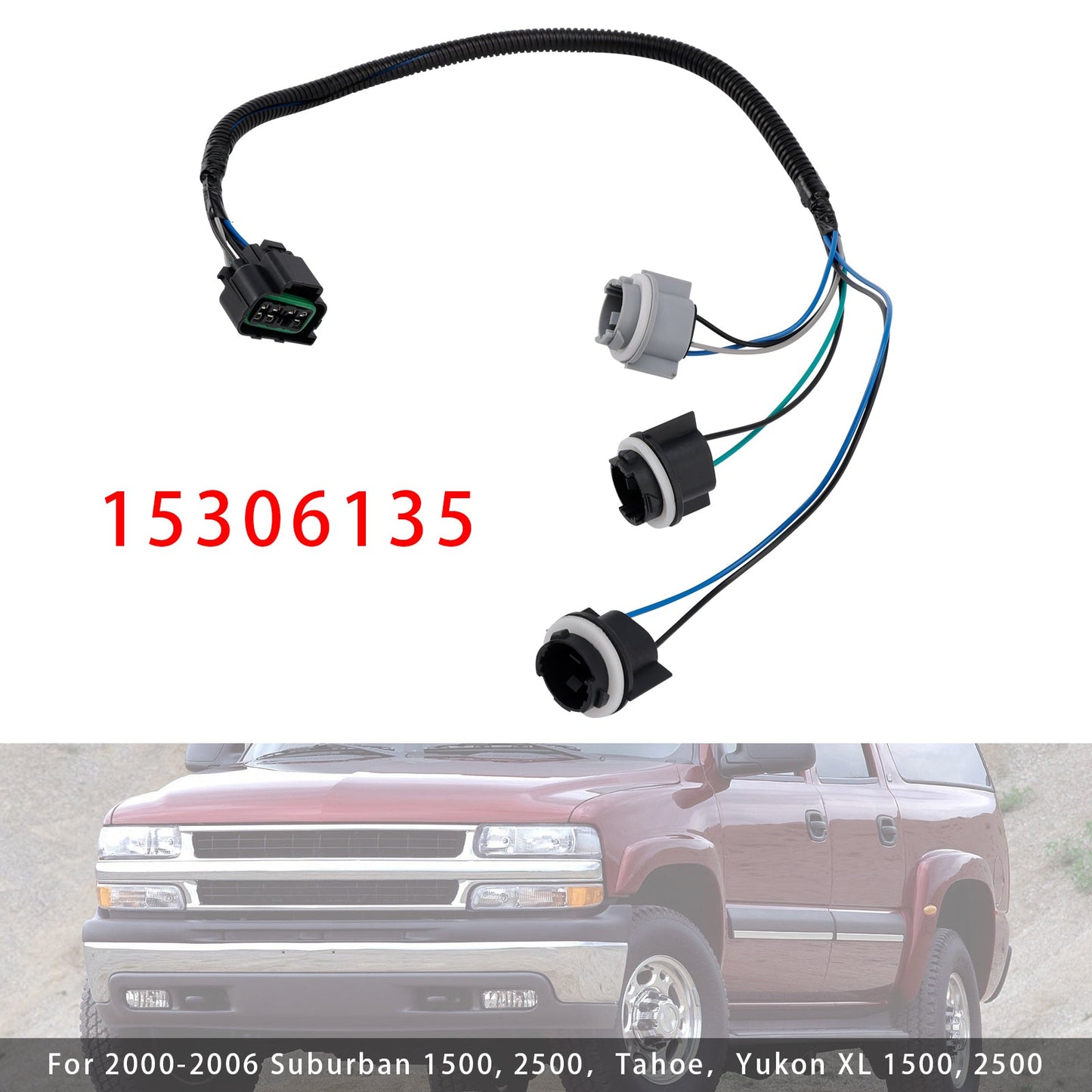2000-2006 Suburban 1500 2500 Tahoe Yukon XL 1500 2500 15306135 Rear Left Tail Light Wiring Harness