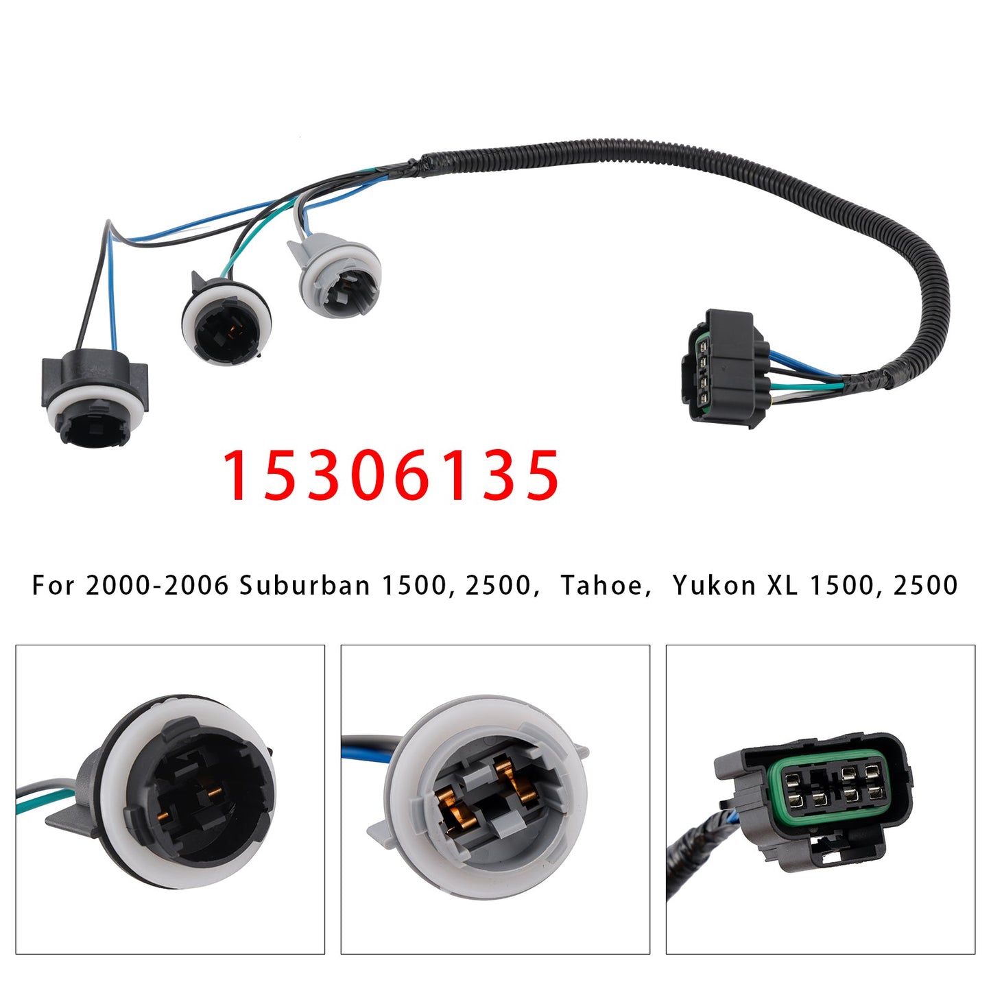 2000-2006 Suburban 1500 2500 Tahoe Yukon XL 1500 2500 15306135 Rear Left Tail Light Wiring Harness