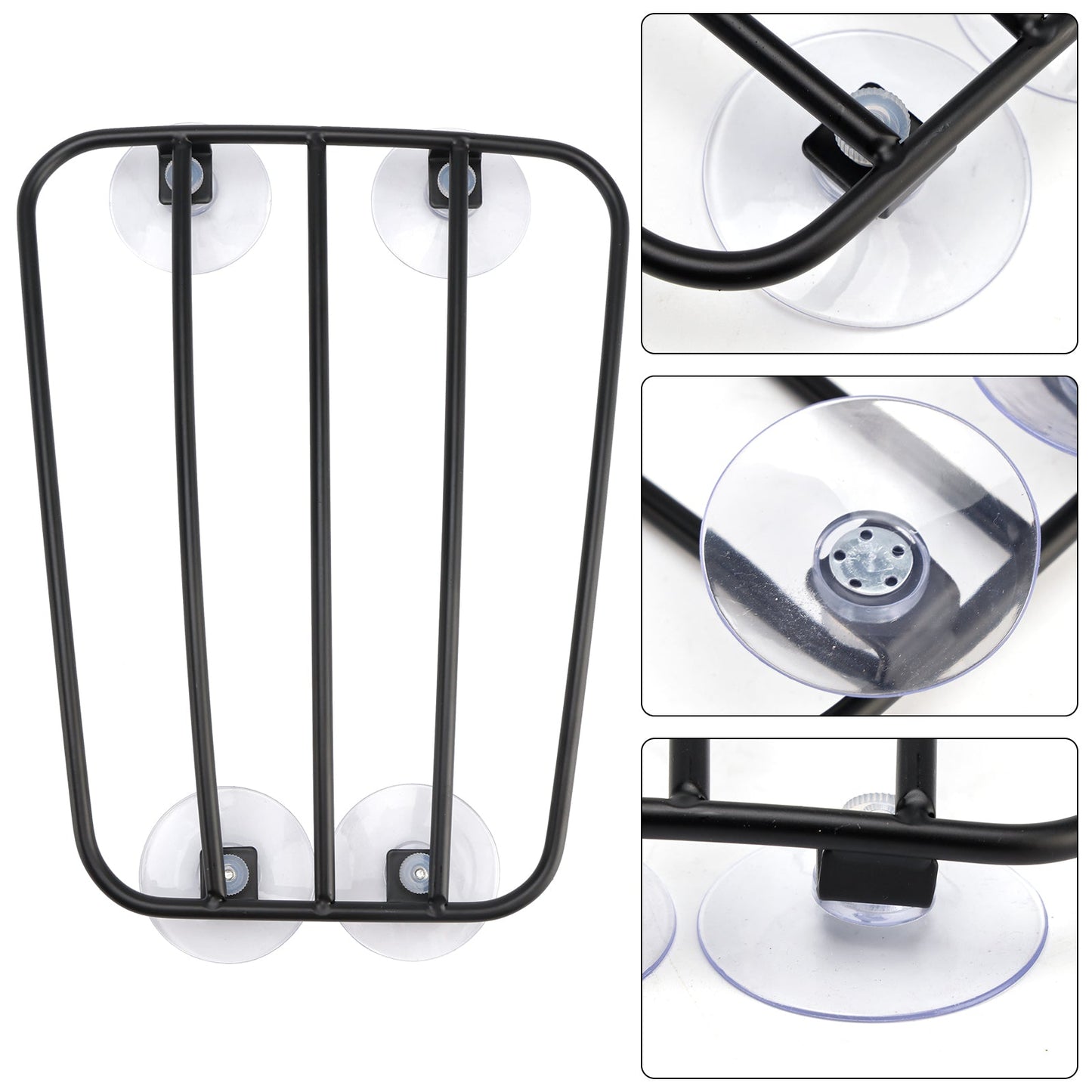 Classic Style Motorcycle Black Universal Parcel Tank Rack Carrier w/Suction Cups