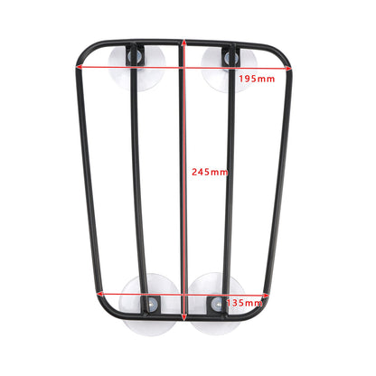 Classic Style Motorcycle Black Universal Parcel Tank Rack Carrier w/Suction Cups