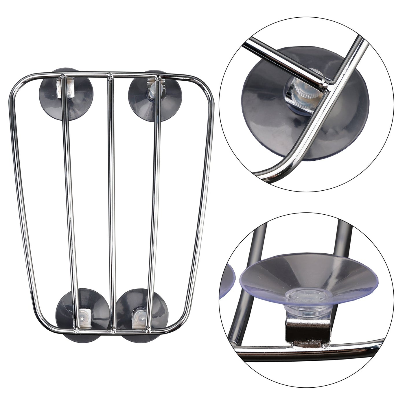 Universal Parcel Tank Rack Polished Carrier w/Suction Cups For Bobber Cafe Racer