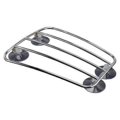 Universal Parcel Tank Rack Polished Carrier w/Suction Cups For Bobber Cafe Racer