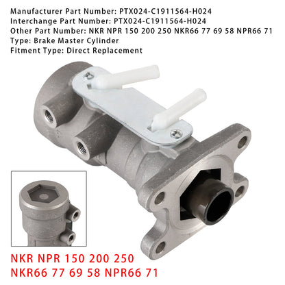 1996-2003 Isuzu NKR150 NKR NKR66 2 Door Truck 4.3L Diesel PTX024-C1911564-H024 Brake Master Cylinder