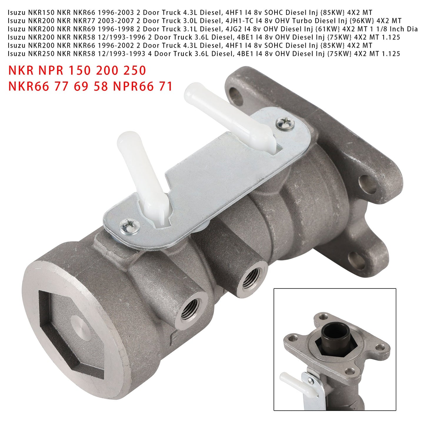 Isuzu NKR NPR 150 200 250 NKR66 77 69 58 NPR66 71 PTX024-C1911564-H024 Brake Master Cylinder