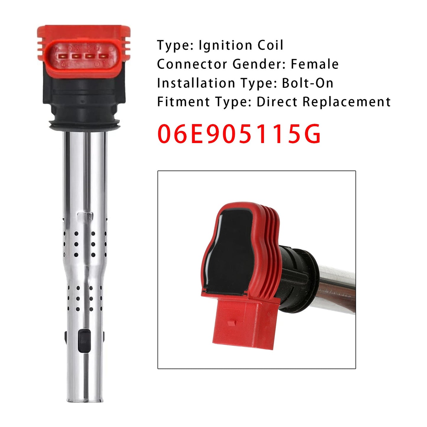 2005-2012 Audi A4 (B7 B8) 3.2L V6 AUK BKH CALA 06E905115G Ignition Coil