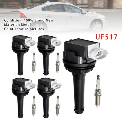 2007-2012 Volvo C30 T5 Hatchback 2-Door UF517+ 5x Ignition Coil Pack Spark Plugs