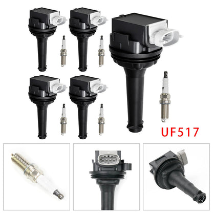 2007-2012 Volvo C30 T5 Hatchback 2-Door UF517+ 5x Ignition Coil Pack Spark Plugs