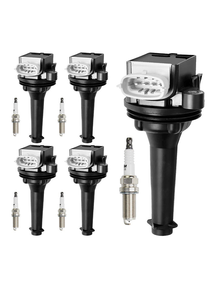 2010-2011 Volvo V50 T5 R-Design Wagon 4-Door UF517+ 5x Ignition Coil Pack Spark Plugs