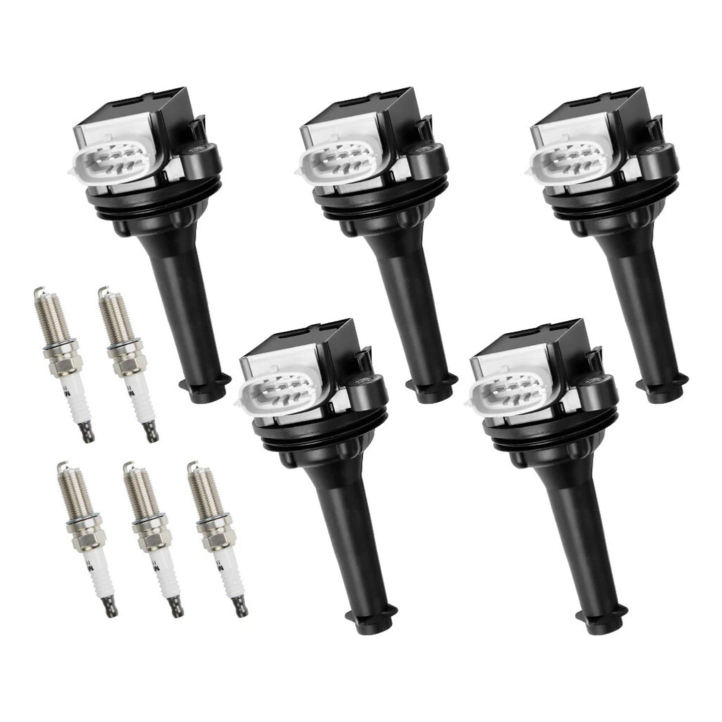 2012-2016 Volvo S60 2.5L L5 UF517+ 5x Ignition Coil Pack Spark Plugs