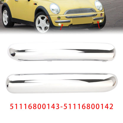 2001.06 - 2004 Mini Copper One Cabrio R50 51116800143 Pair Front Bumper Chrome Trim Set