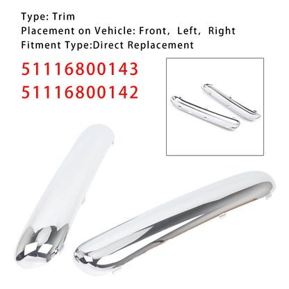 2001-2004 Mini One Cooper R50/R52/R53 Pair Front Bumper Chrome Trim Set
