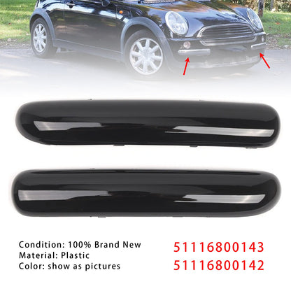 Mini One Cooper R50/R52/R53 2001-2004 Glossy Black 51116800143 Pair Front Bumper Trim Set