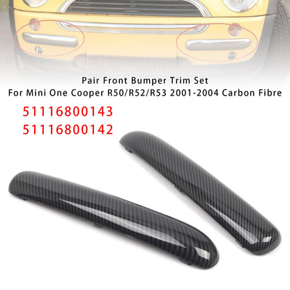 2001-2004 Mini One Cooper R50/R52/R53 Carbon Fibre Pair Front Bumper Trim Set