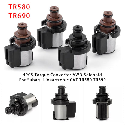 Subaru Crosstrek Forester Legacy Outback Impreza with CVT TR580 / TR690 Transmission 31706AA030 4PCS Torque Converter AWD Solenoid