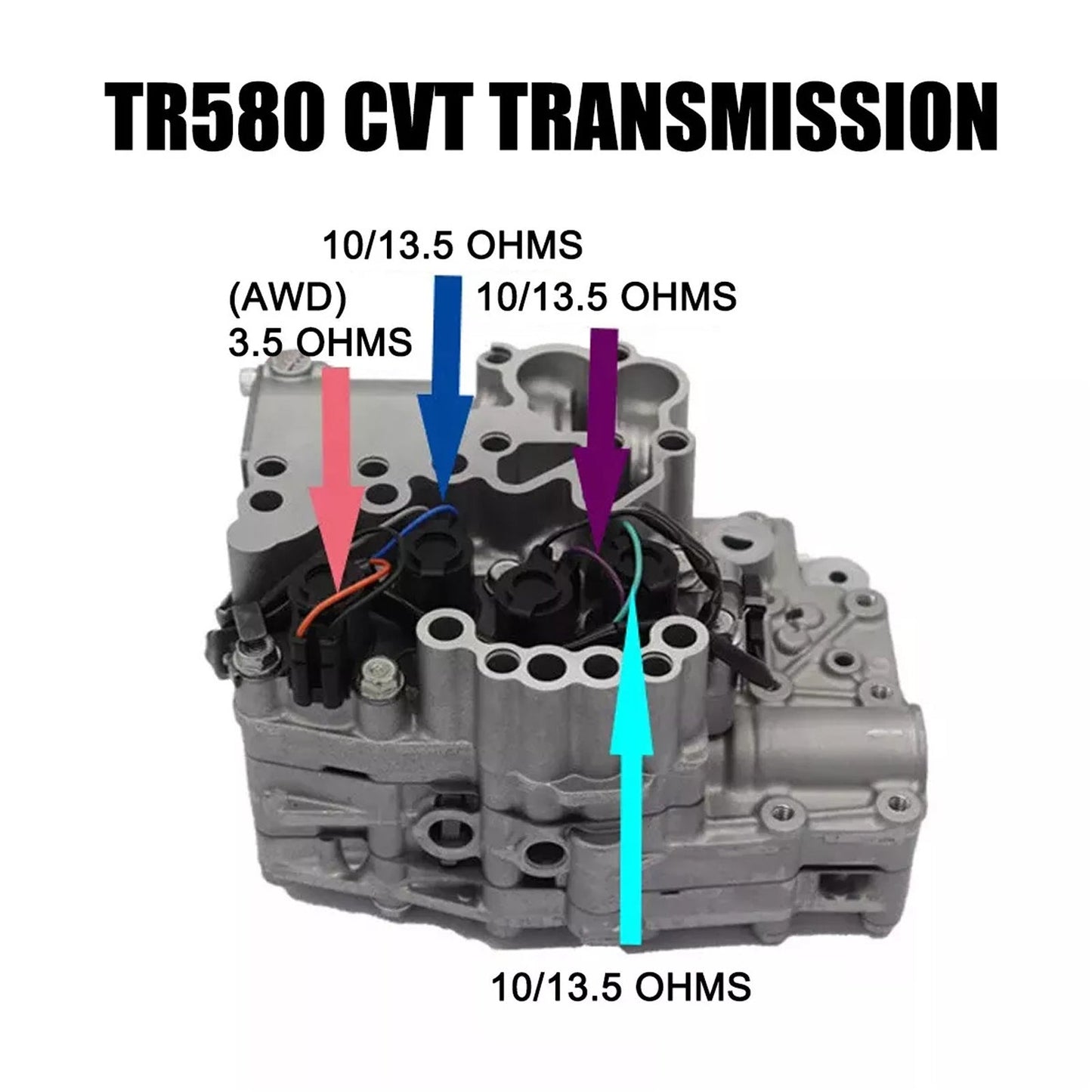 Subaru Crosstrek Forester Legacy Outback Impreza with CVT TR580 / TR690 Transmission 31706AA030 4PCS Torque Converter AWD Solenoid