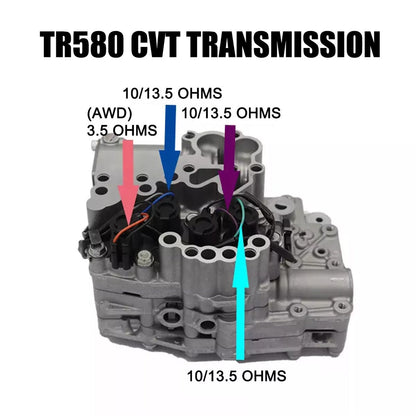 Subaru Crosstrek Forester Legacy Outback Impreza with CVT TR580 / TR690 Transmission 31706AA030 4PCS Torque Converter AWD Solenoid