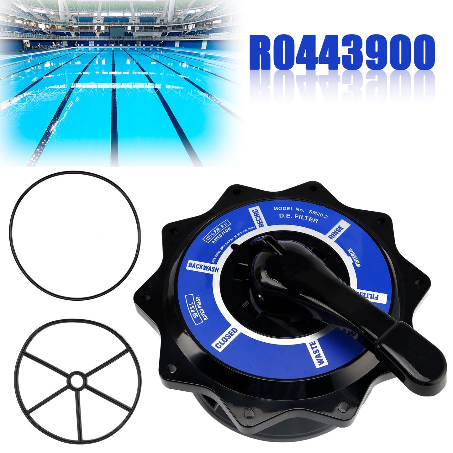 Zodiac Jandy Multiport Valve Replacement R0443900 2" Top Valve Assembly