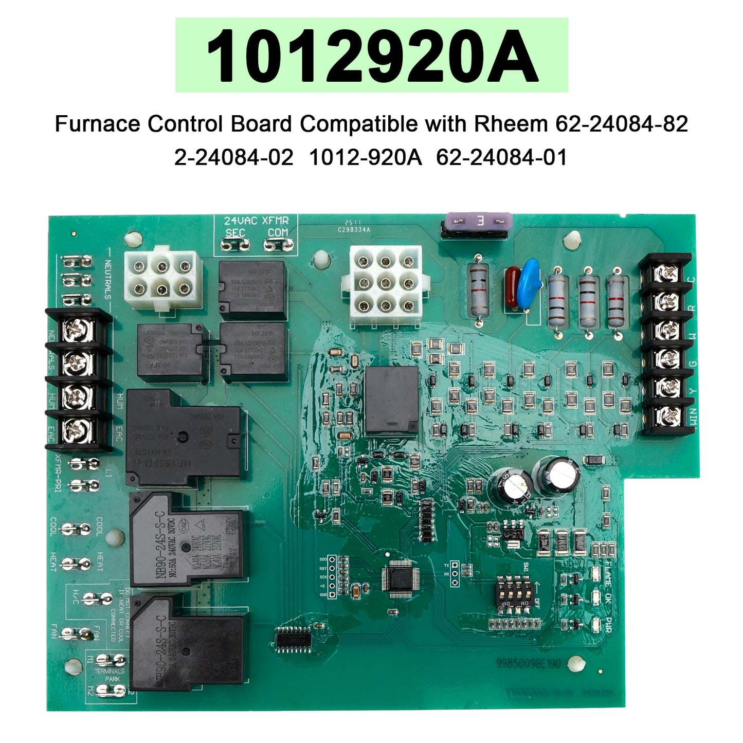 Furnace Control Board Compatible with Rheem 1012920A 62-24084-82 2-24084-02