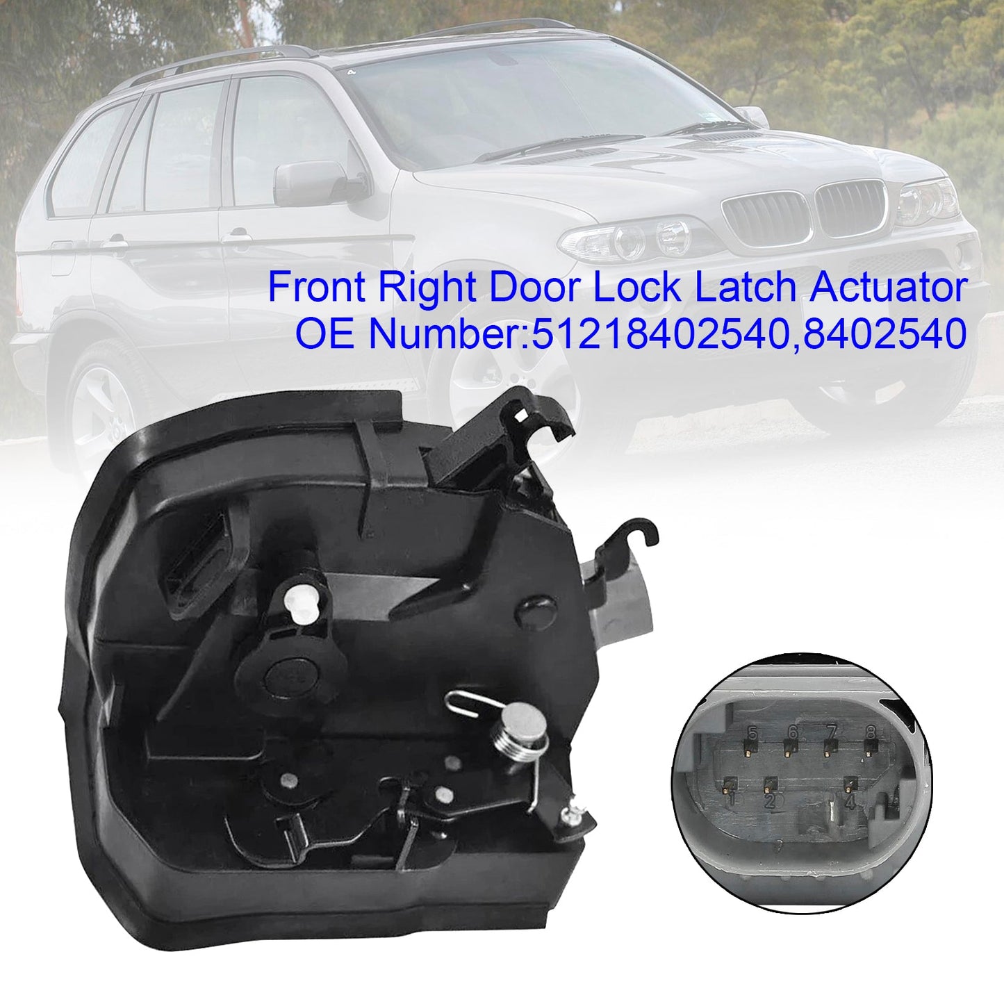 2003/10-2006/10 BMW X5 E53 4.4i 4398 ccm 235 KW 320 PS 51218402540 8402540 Front Right Door Lock Latch Catch Actuator