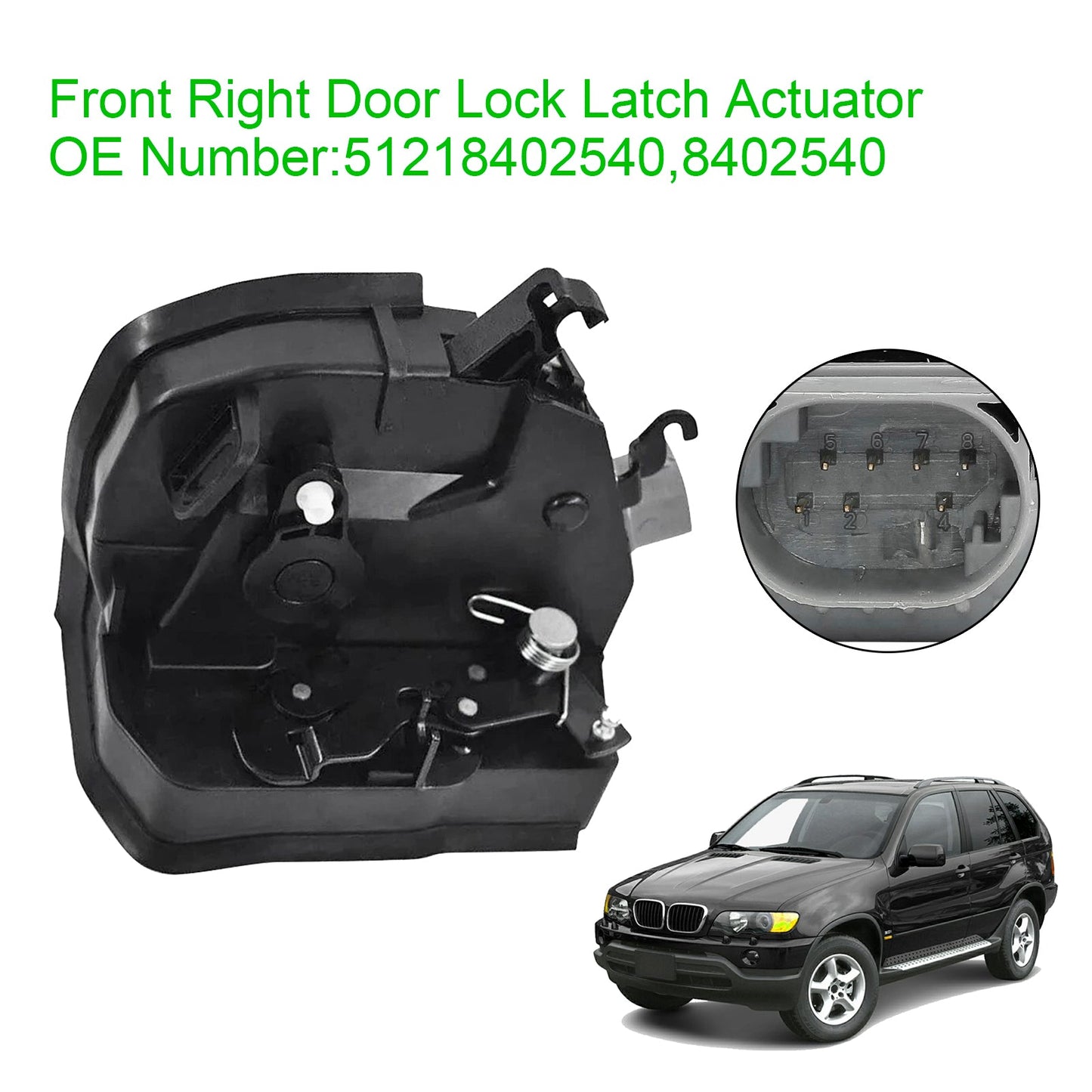 2003/10-2006/09 BMW X5 E53 3.0d 2993 ccm 160 KW 218 PS 51218402540 8402540 Front Right Door Lock Latch Catch Actuator