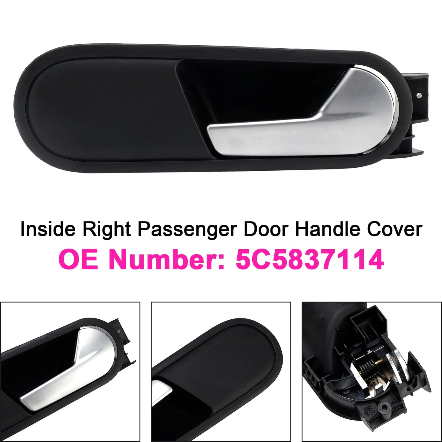 Inside Right Passenger Door Handle Cover 2012-2014 VW Beetle 5C5837114