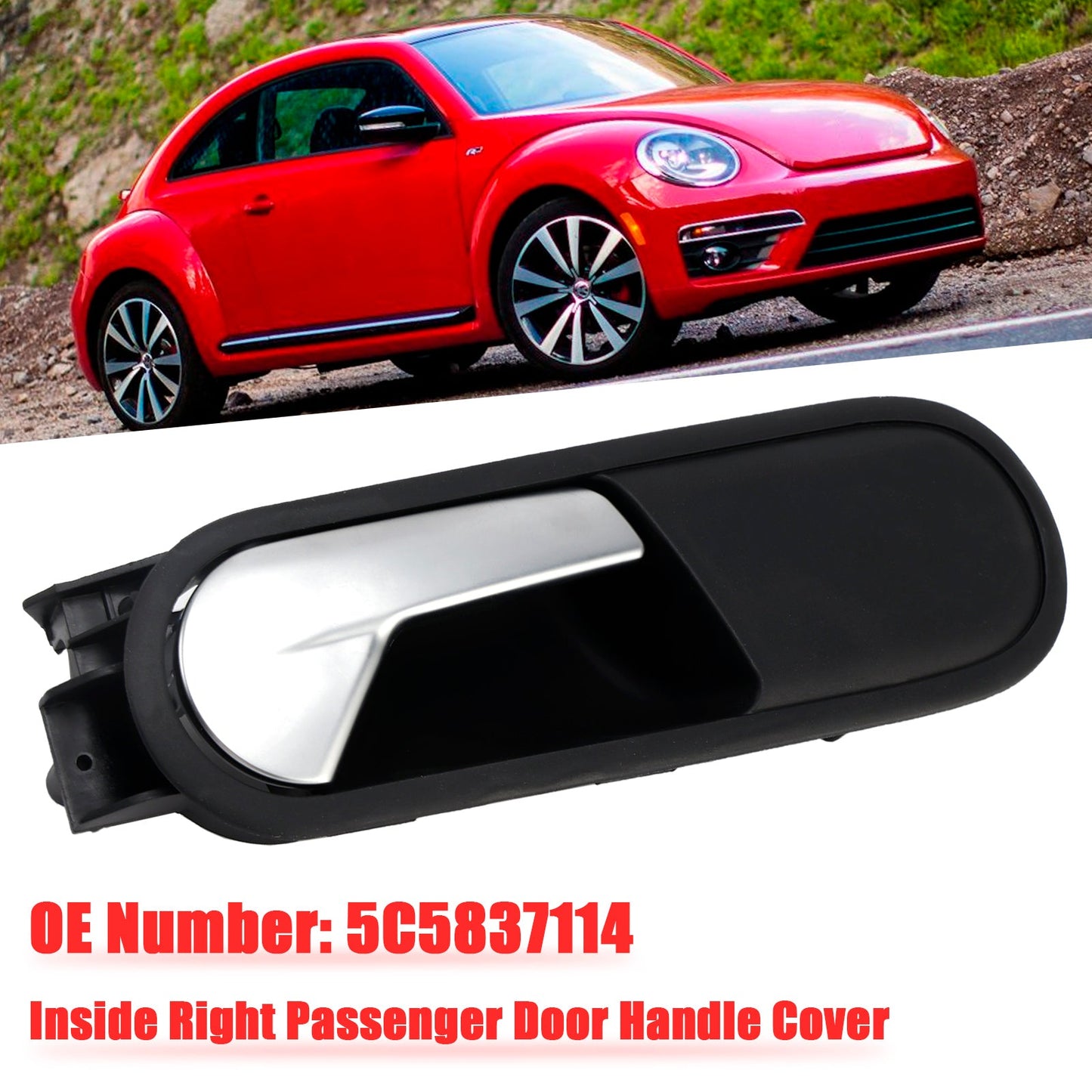 Inside Right Passenger Door Handle Cover 5C5837114 For VW Beetle 2012-2014