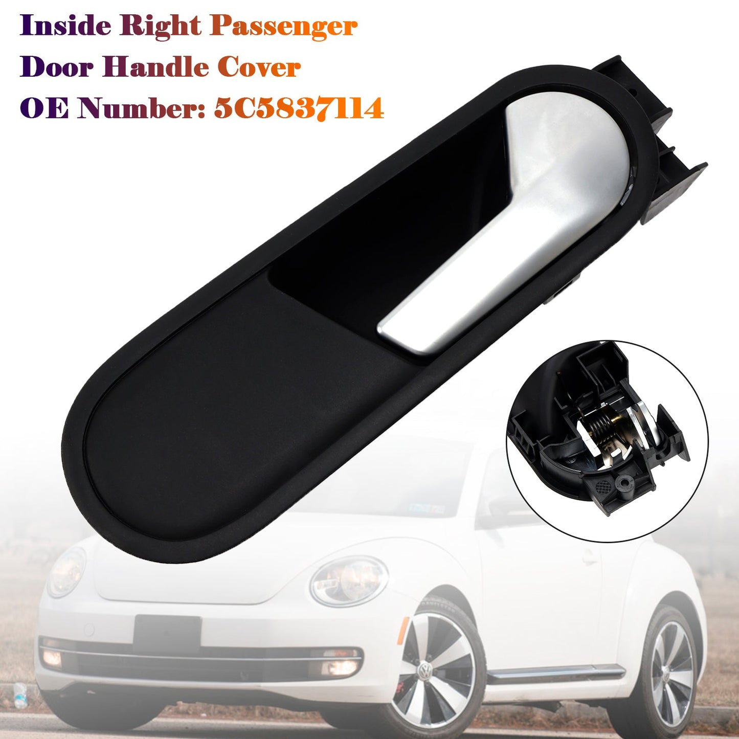 Inside Right Passenger Door Handle Cover 5C5837114 For VW Beetle 2012-2014