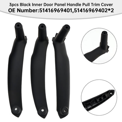 2007-2013 E70 X5 SAV 51416969401 3pcs Black Inner Door Panel Handle Pull Trim Cover