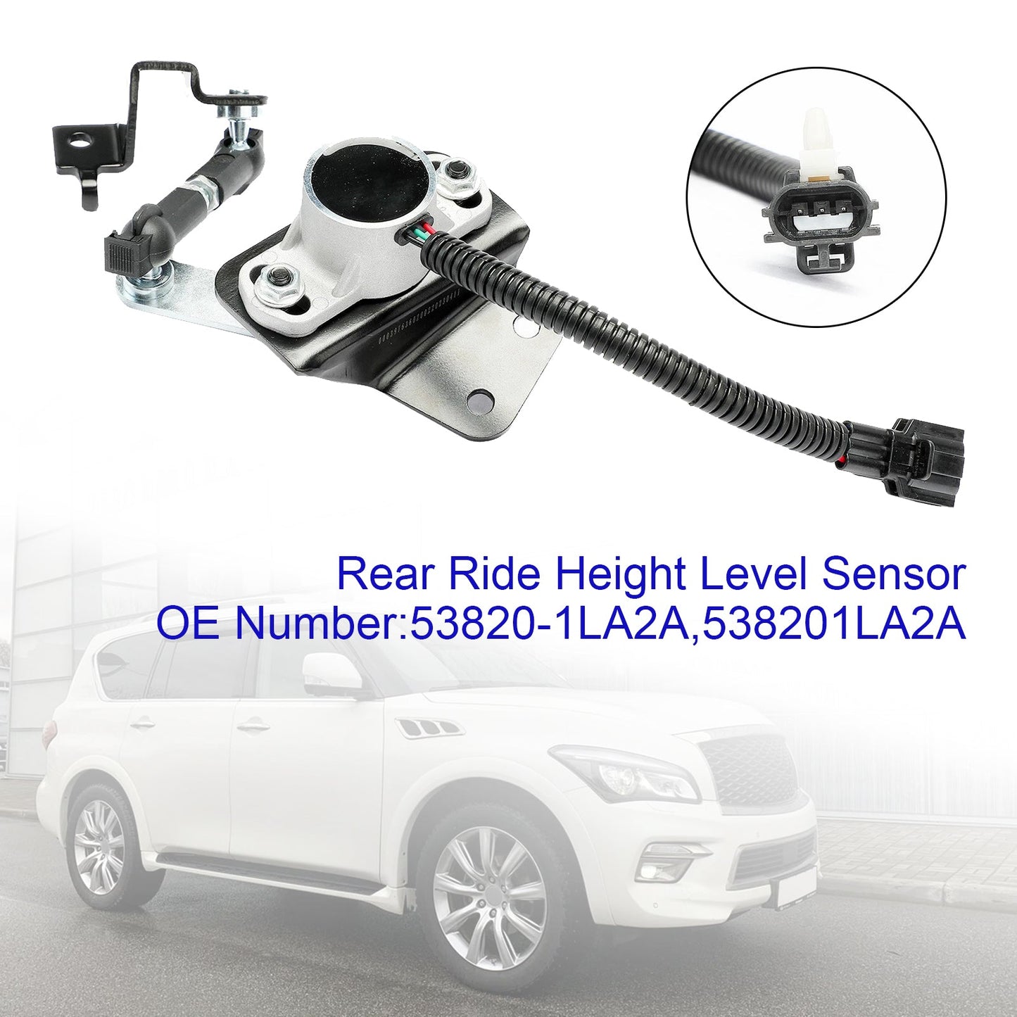 2011-2013 INFINITI QX56 V8 5.6L Rear Side with Rear Air Suspension 53820-1LA2A Ride Height Level Sensor Rear