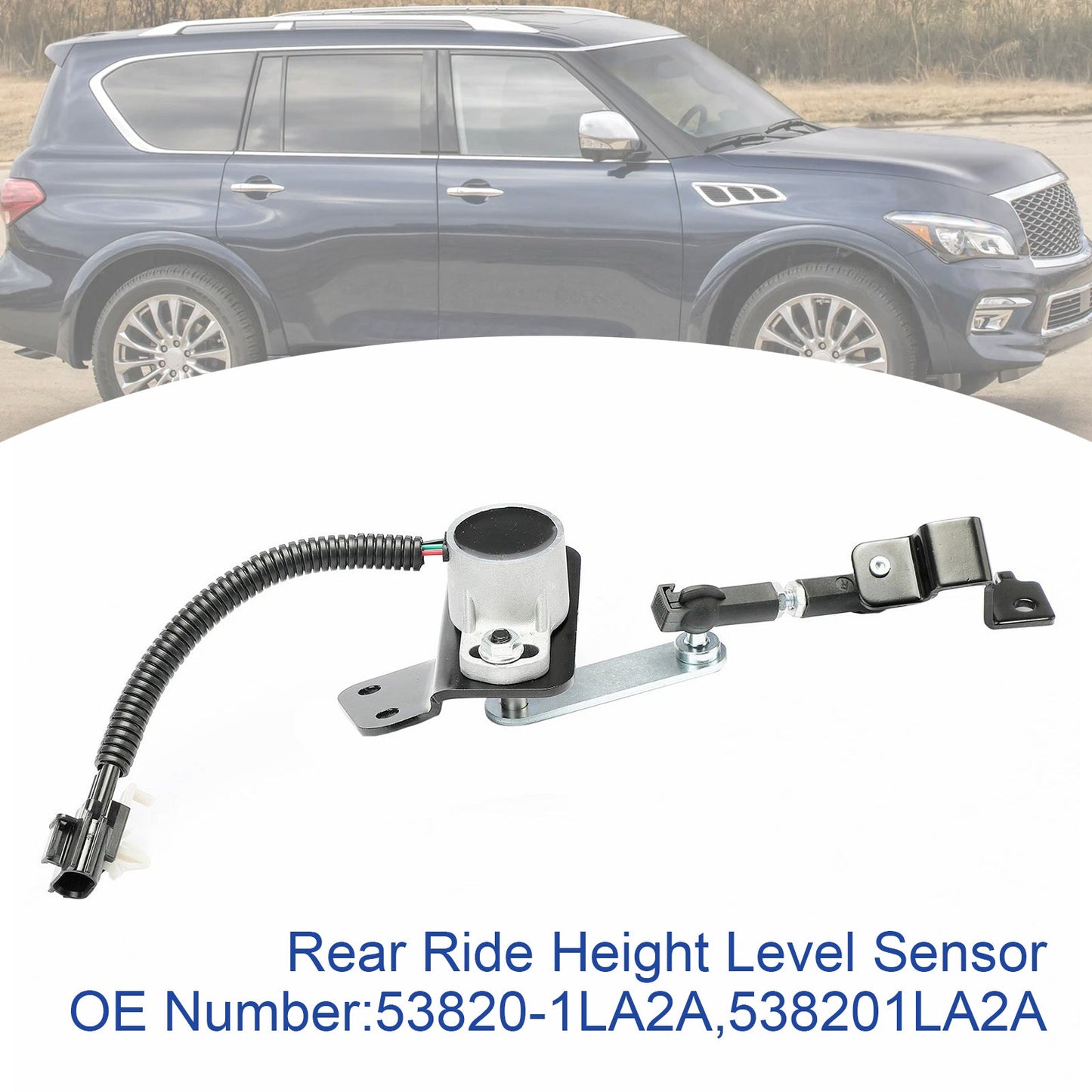 2011-2013 INFINITI QX56 V8 5.6L Rear Side with Rear Air Suspension 53820-1LA2A Ride Height Level Sensor Rear