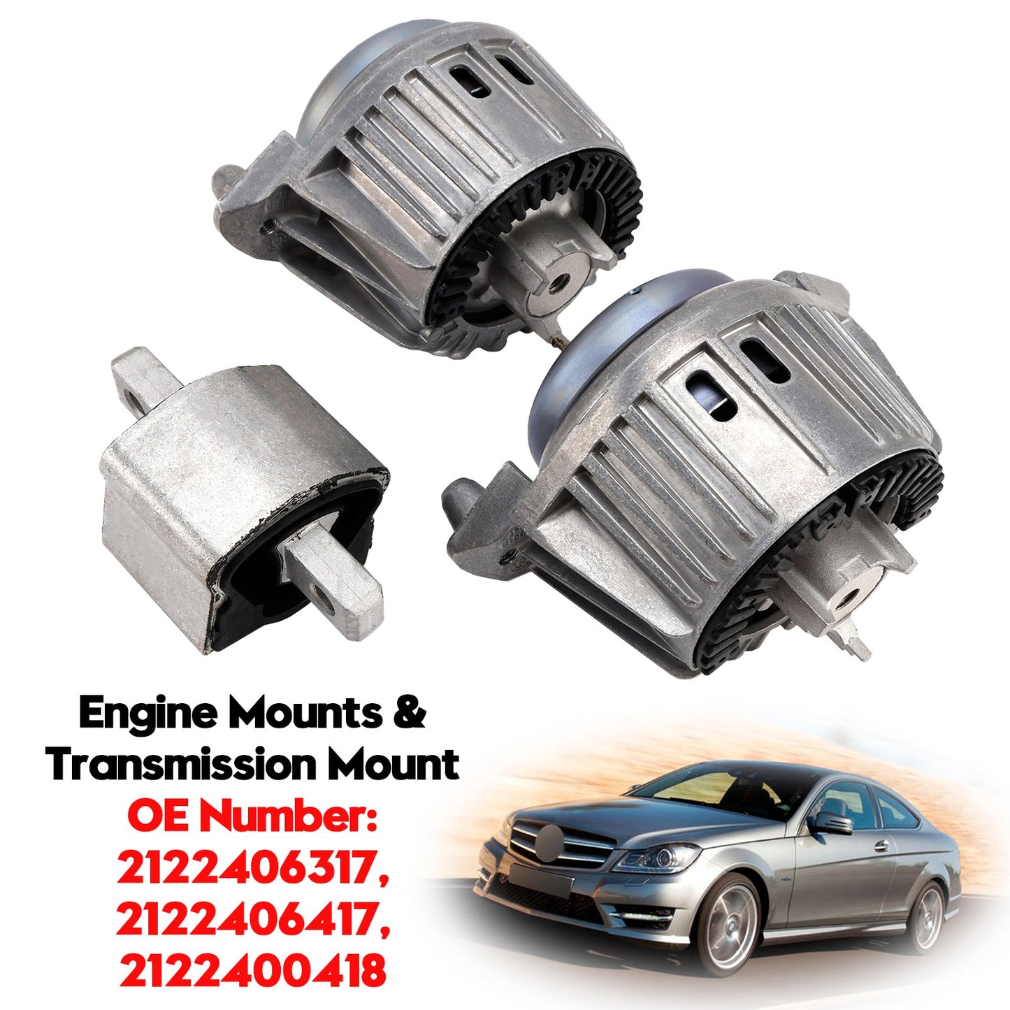 Mercedes-Benz E-Class W212 E 200 220 250 2122406317 3x Engine Mounts & Transmission Mount