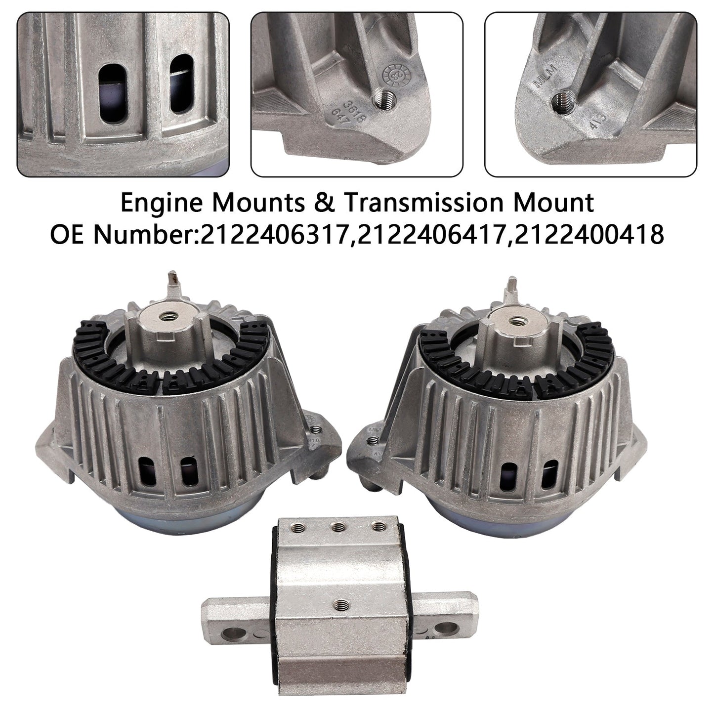2007-2014 Mercedes-Benz C-Class W204 2122406317 3x Engine Mounts& Transmission Mount