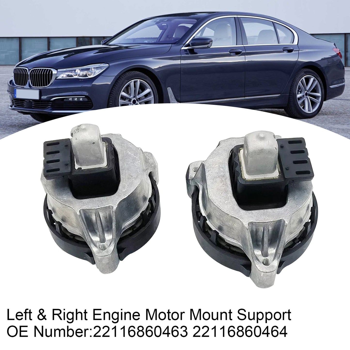 2019 BMW 7 Series 740Li 22116860463 Left& Right Engine Motor Mount Support