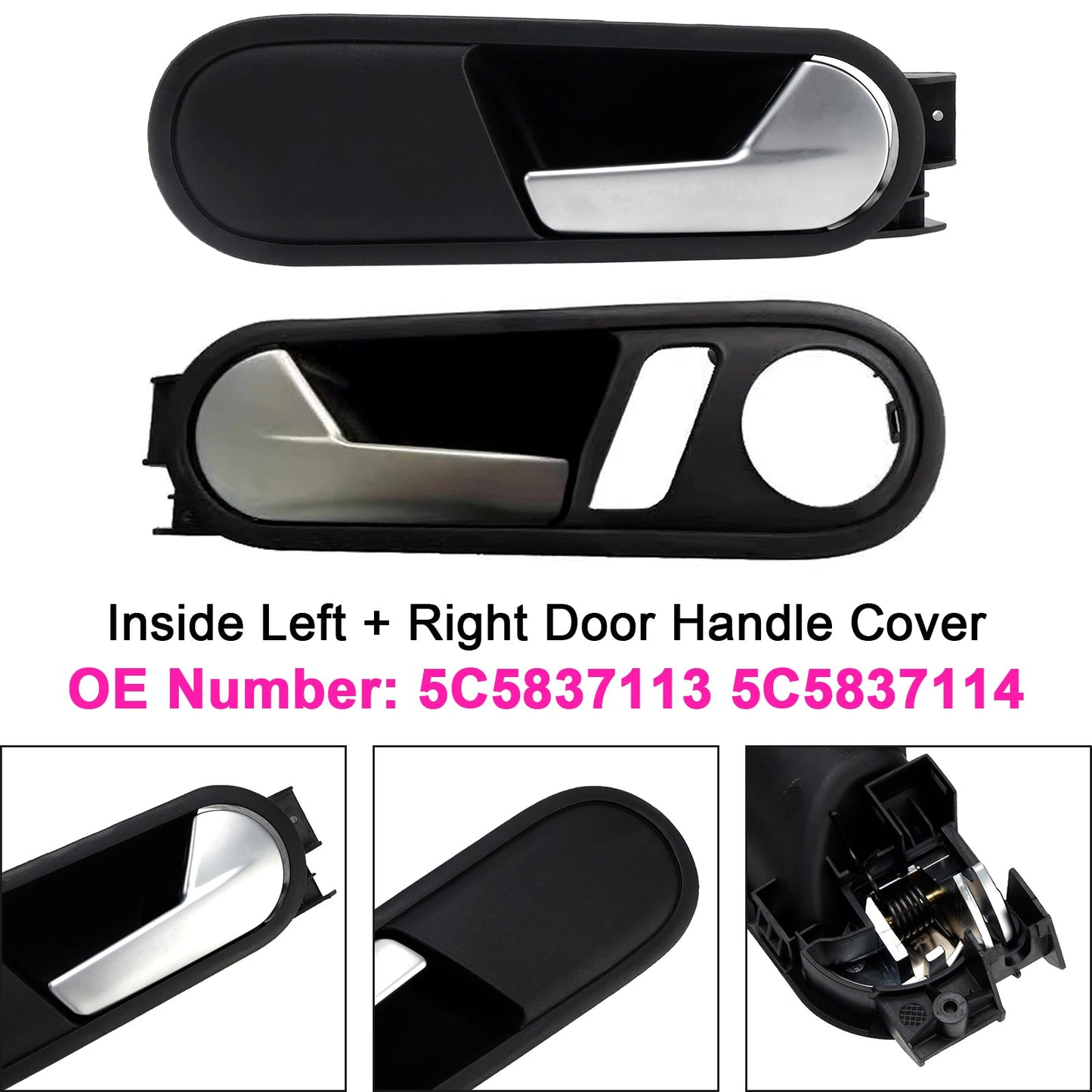 Left + Right Door Handle Cover 2012-2014 VW Beetle 5C5837113 5C5837114
