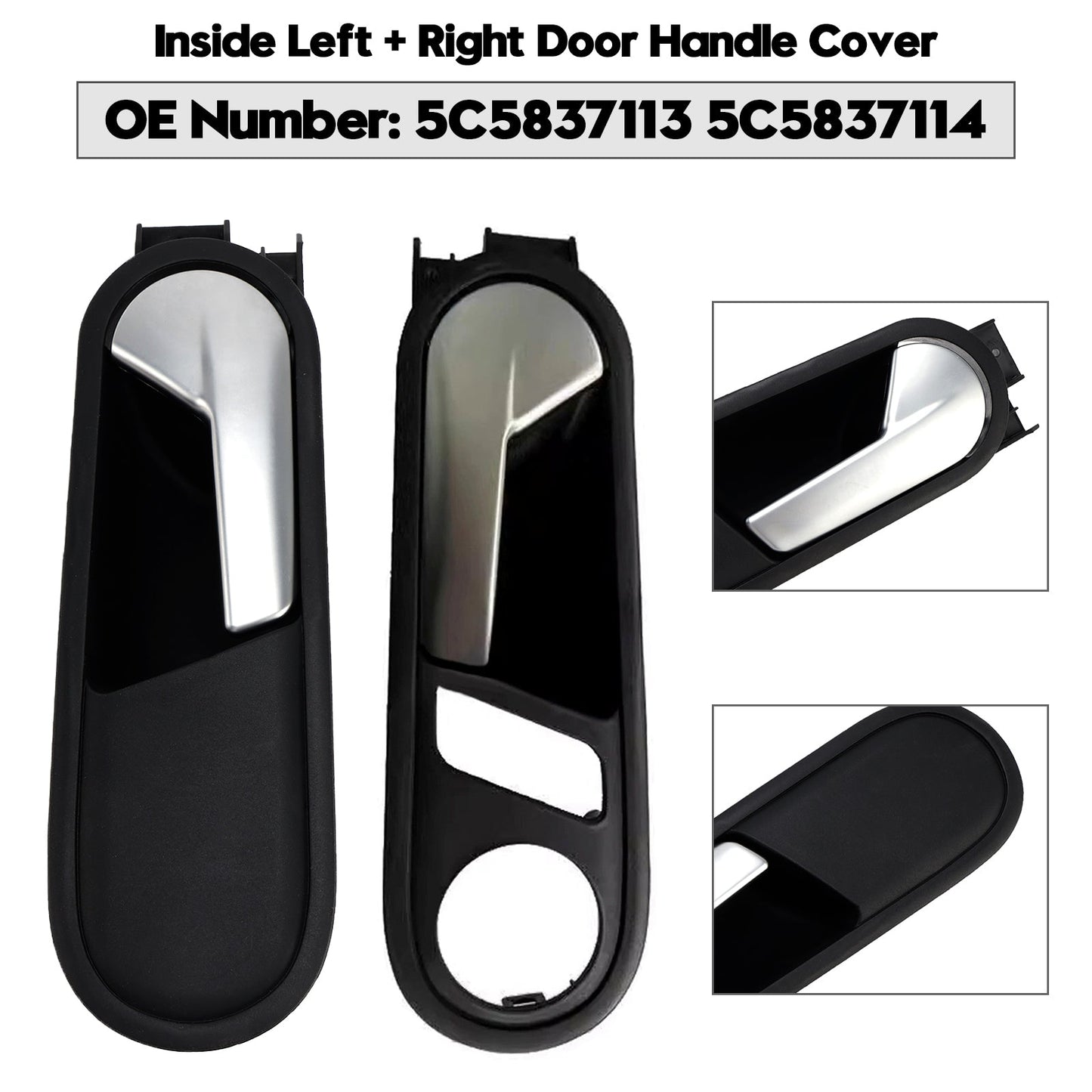 Left + Right Door Handle Cover 2012-2014 VW Beetle 5C5837113 5C5837114