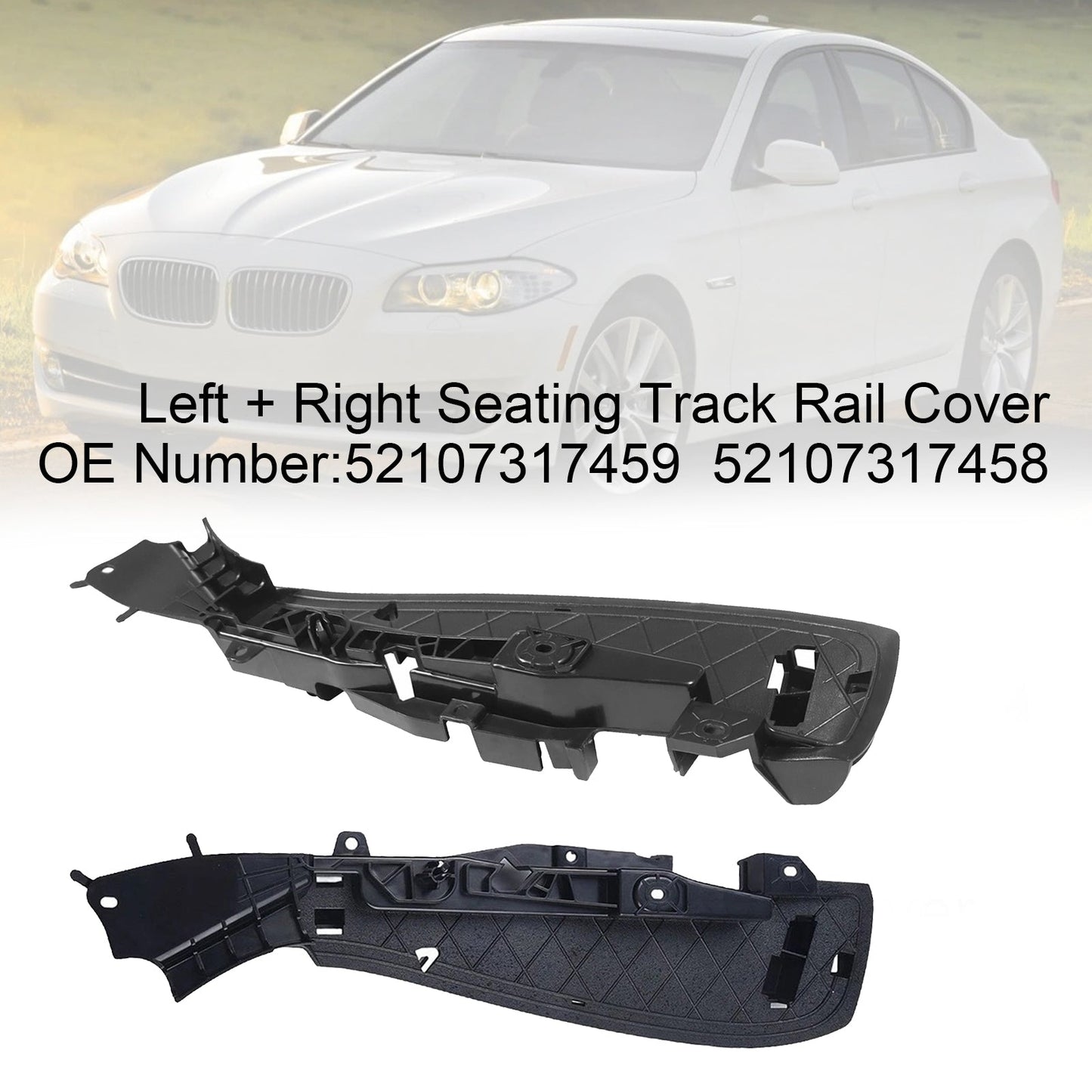 2012-2017 BMW 5 F07 GT LCI 52107317458 Left + Right Support Seat Track Rail Cover