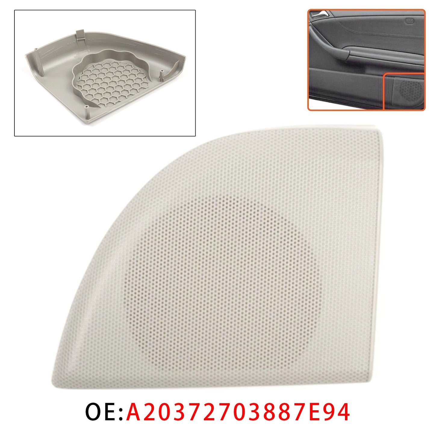 2000-2007 Mercedes Benz W203 C-Class Coupe 2 Door A20372703887E94 Left Front Door Speaker Cover