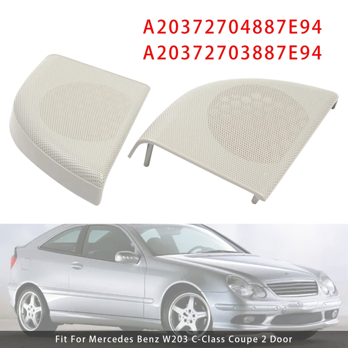 Mercedes W203 CLC Coupe A20372704887E94 Pair Front Door Speaker Cover