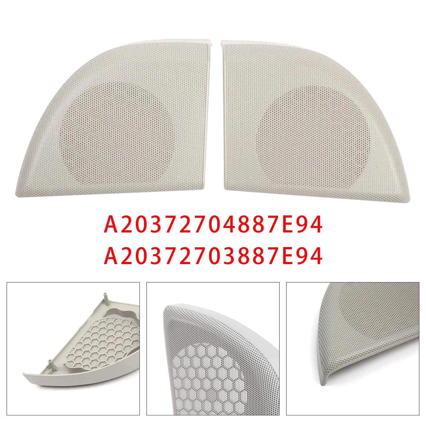 2000-2007 Mercedes Benz W203 C-Class Coupe 2 Door A20372704887E94 Pair Front Door Speaker Cover