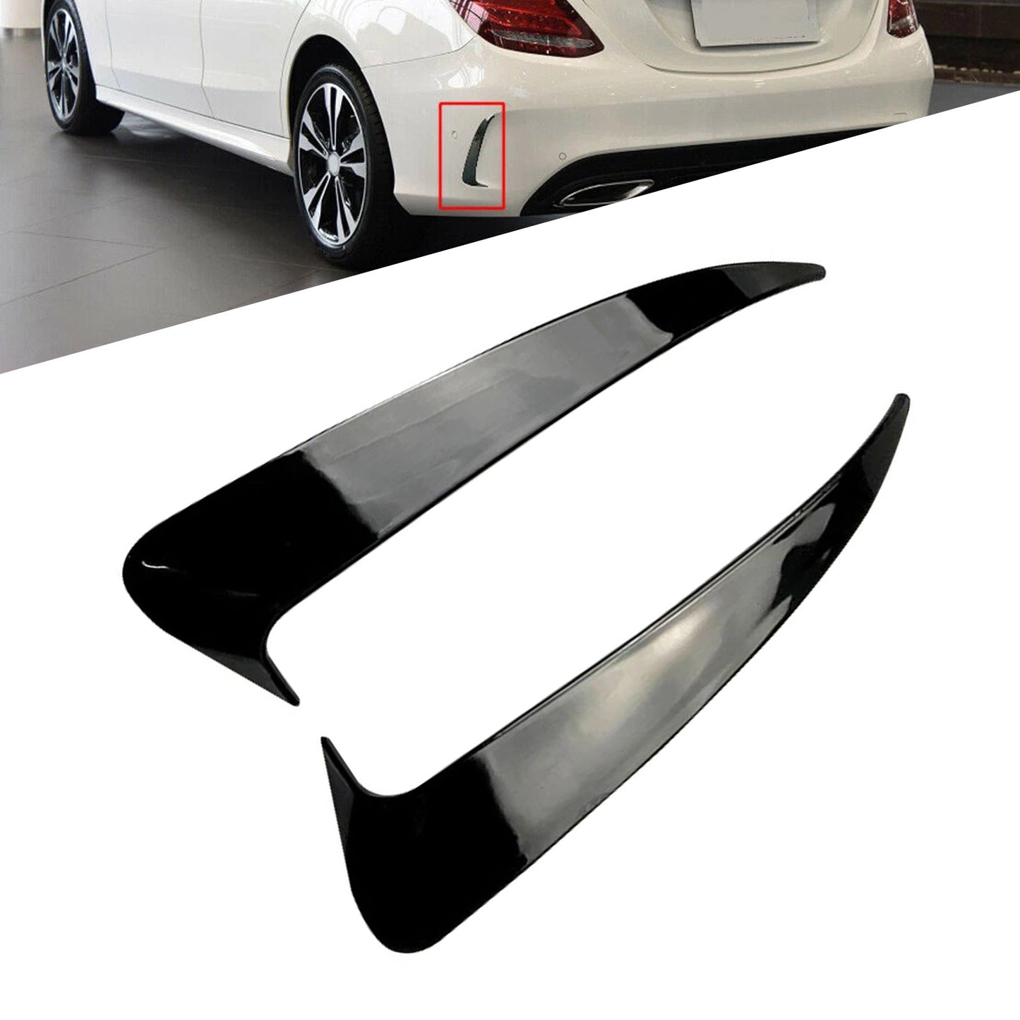 Gloss Black Rear Air Vent Cover For Benz C Class W205 C43 C63 2014-2019