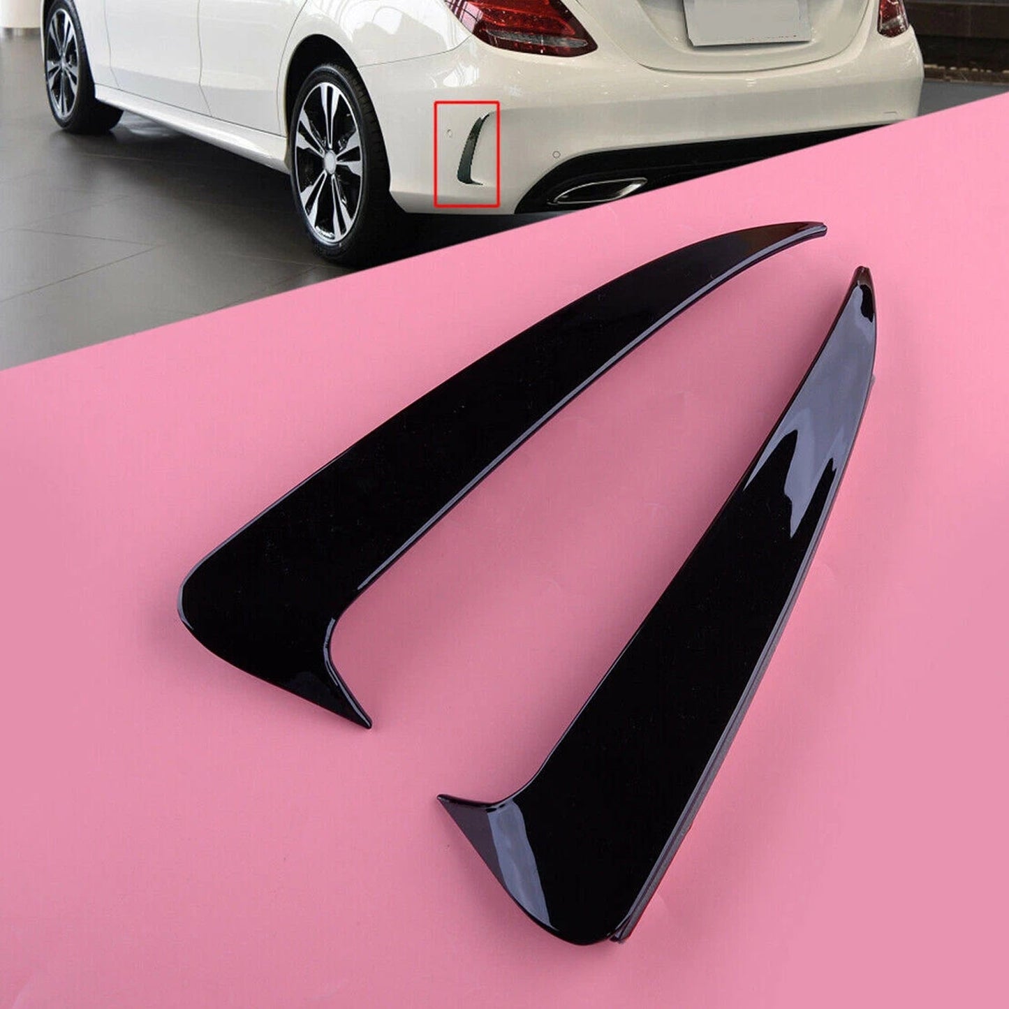 2015-2019 Mercedes Benz C Coupe C205 Gloss Black Rear Air Vent Cover
