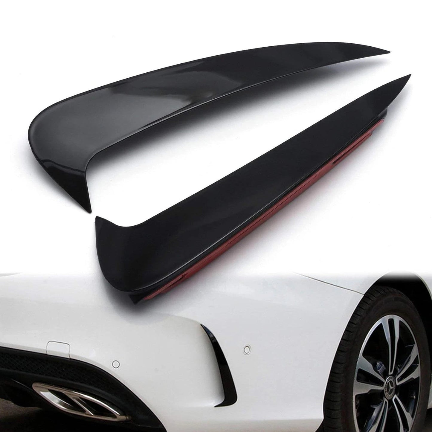 Mercedes Benz C-Class 4 Door Sedan With AMG Sport Bumper With Vent Only Gloss Black Rear Air Vent Cover