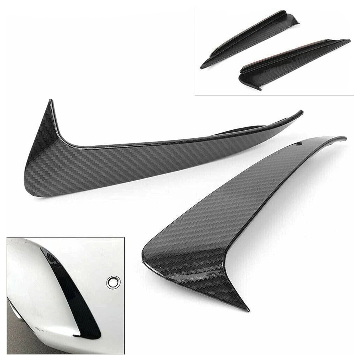 Mercedes Benz C-Class 4 Door Sedan With AMG Sport Bumper With Vent Only Rear Air Vent Cover Carbon Fiber Look